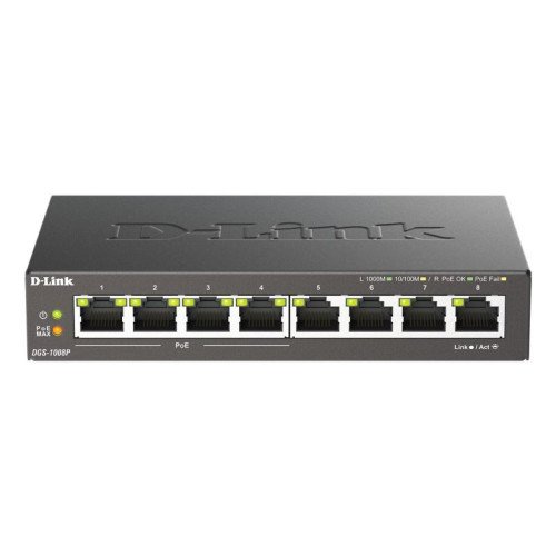 NET SWITCH 8PORT 10/100/1000/4POE DGS-1008P D-LINK