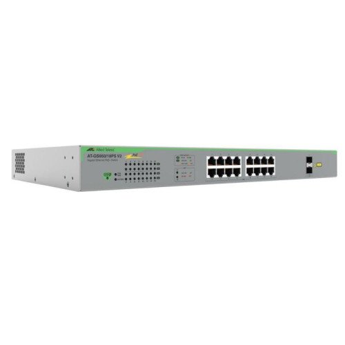 NET SWITCH 16PORT 1000T/2SFP AT-GS950/18PSV2-50 ALLIED