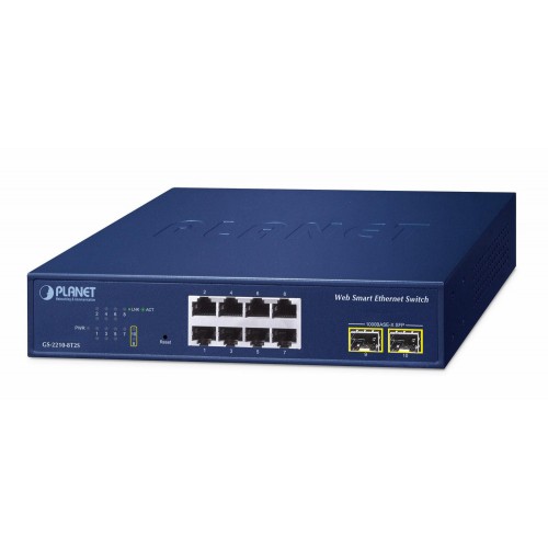NET SWITCH 8PORT 1000M SFP/GS-2210-8T2S PLANET