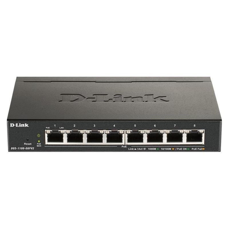 NET SWITCH 8PORT 10/100/1000/POE DGS-1100-08PV2/E D-LINK