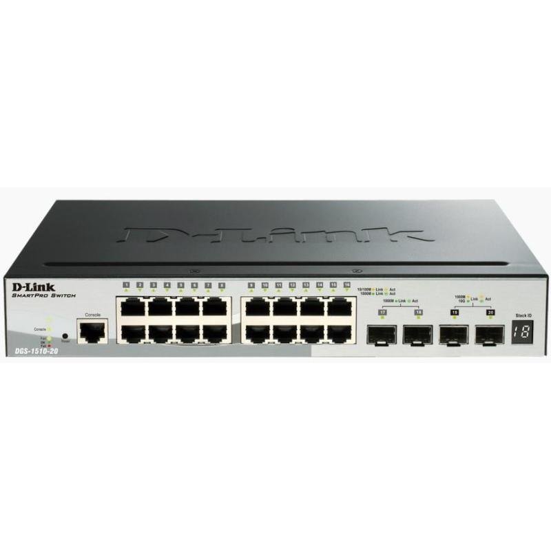 NET SWITCH 16PORT 10/100/1000/2SFP/2SFP+ DGS-1510-20 D-LINK