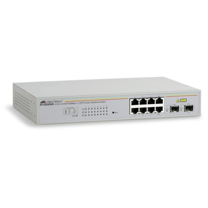 NET SWITCH 8PORT 10/100/1000T/AT-GS950/8-50 ALLIED
