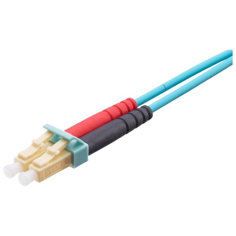 PATCH CABLE FO LC-DUPLEX LSZH/OM3 1M BEIGE/TURQ R323063 R&M