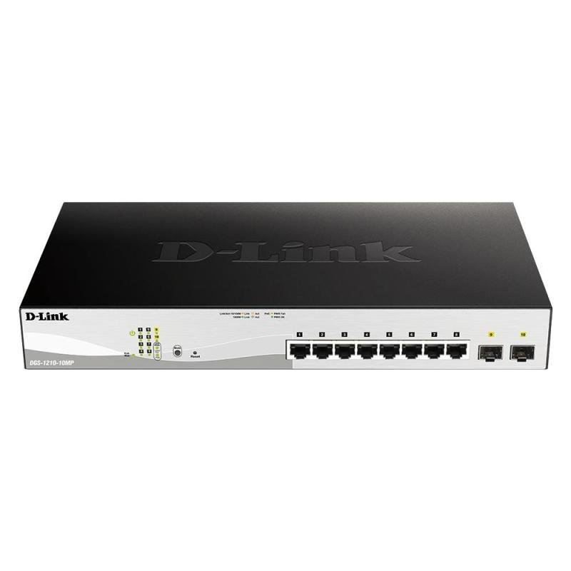 NET SWITCH 10PORT 10/100/1000/2SFP DGS-1210-10MP/E D-LINK
